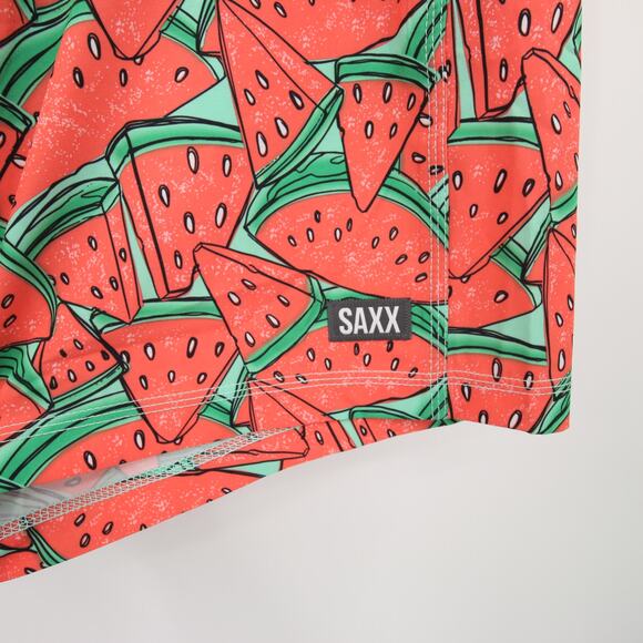 SAXX Swim Trunks Red Green Watermelon Print Betawave 2N1 Cooling Liner 36 NWT - Picture 8 of 15